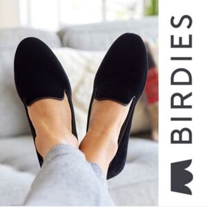 Birdies | The Starling Velvet Flat Loafer Size 6.5 Black Slip-on Preppy